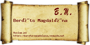 Beráts Magdaléna névjegykártya